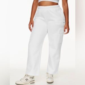 Aritzia White Cozy Fleece Mega Cargo Sweatpants